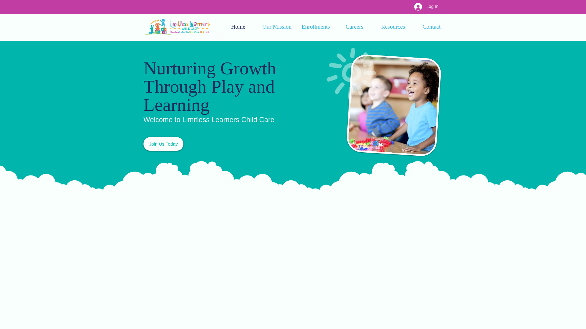 website screenshot of https://limitlesslearnerschildcare.com