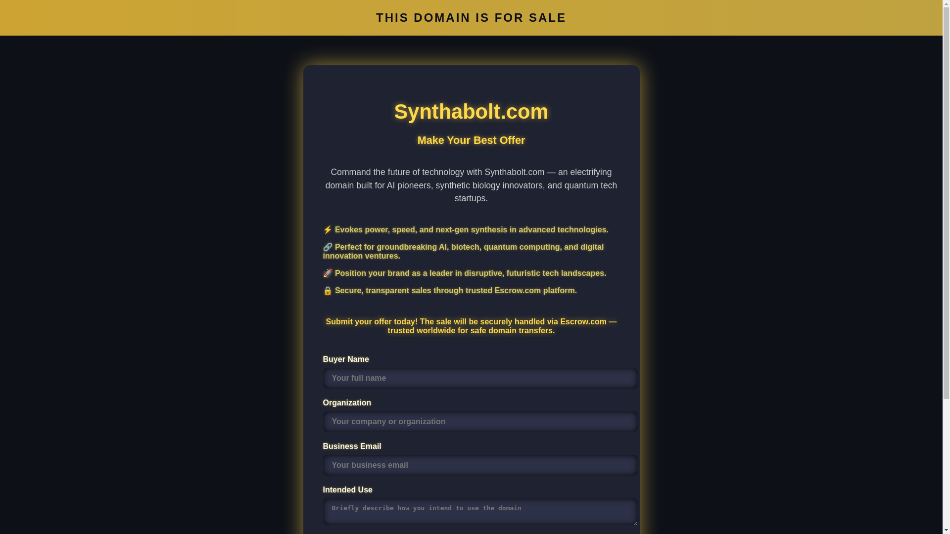 website screenshot of https://synthabolt.com/