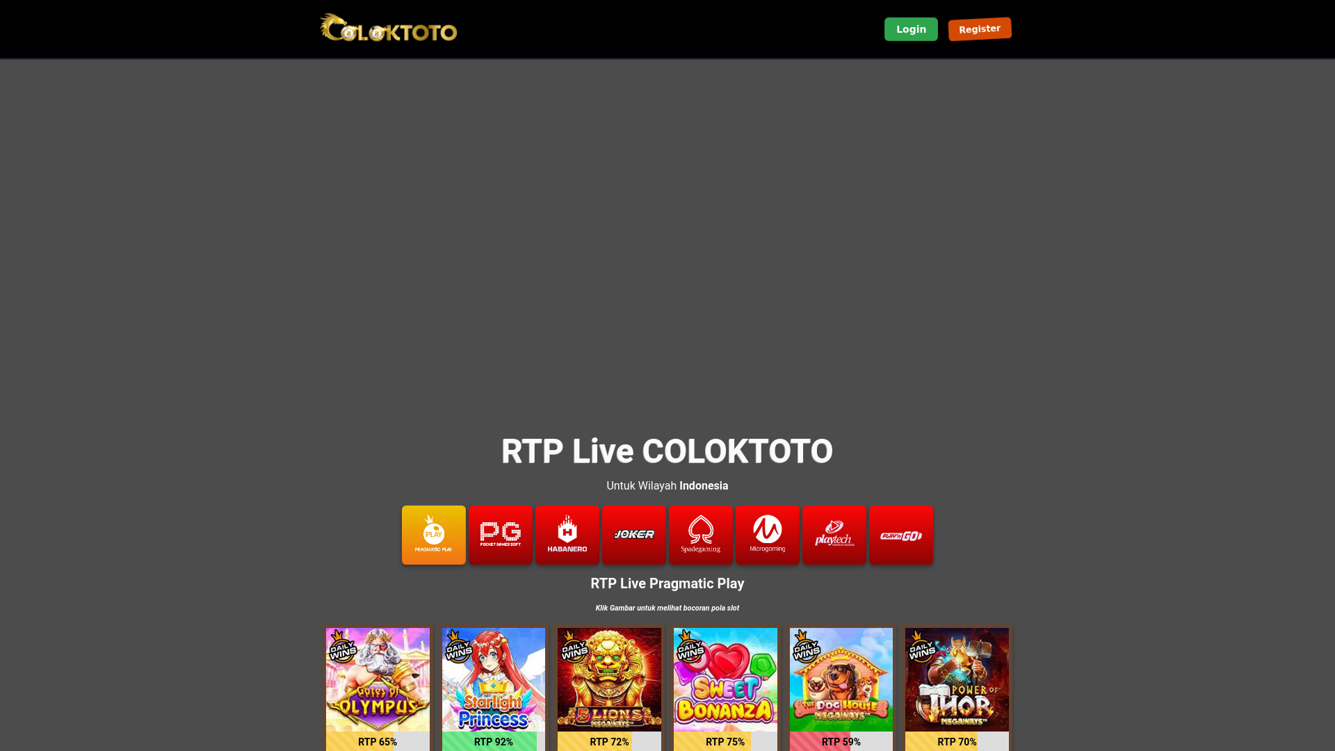 website screenshot of https://rtpcolokpastiwinbesar.pages.dev/