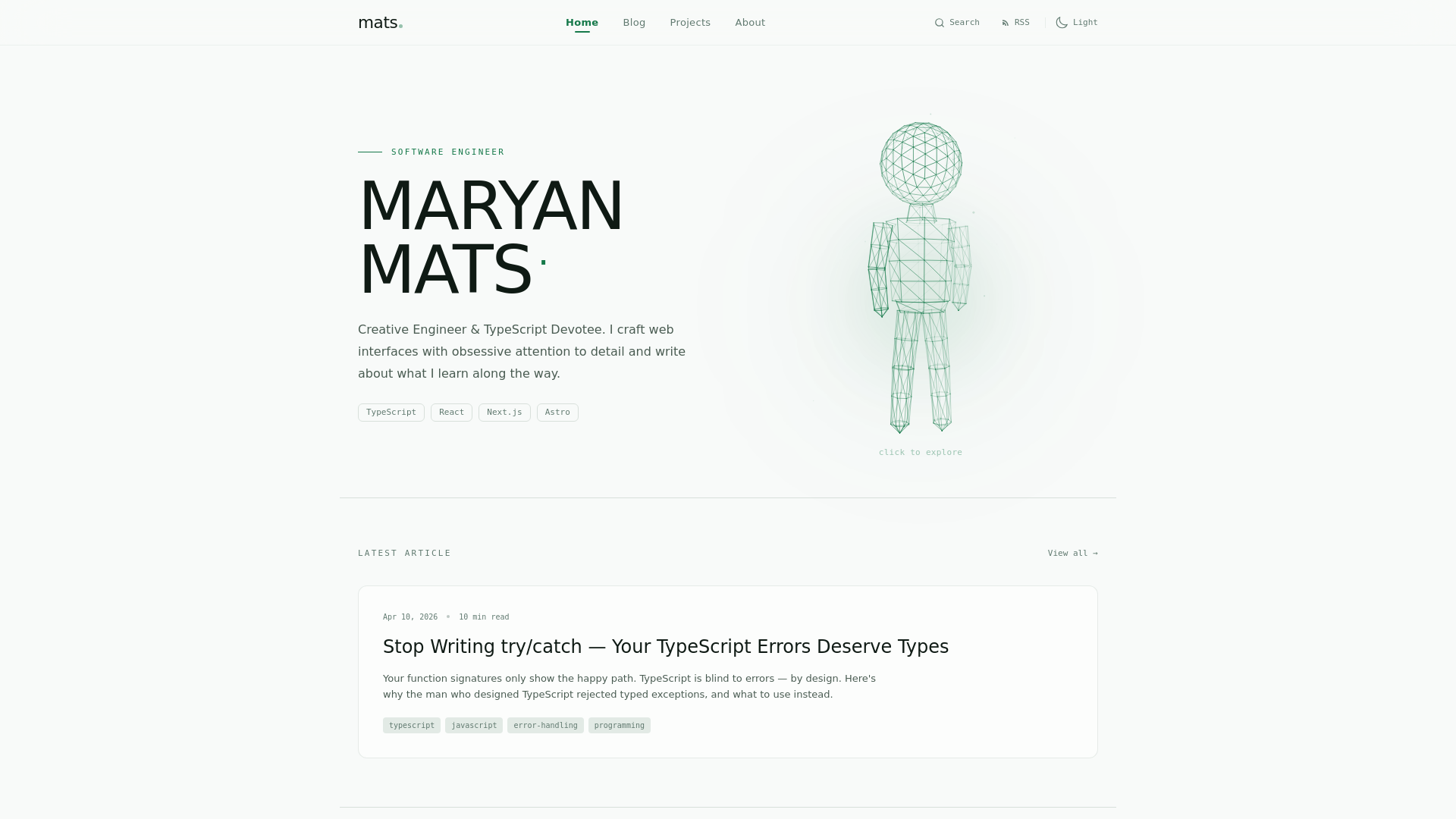 website screenshot of https://maryanmats.com/