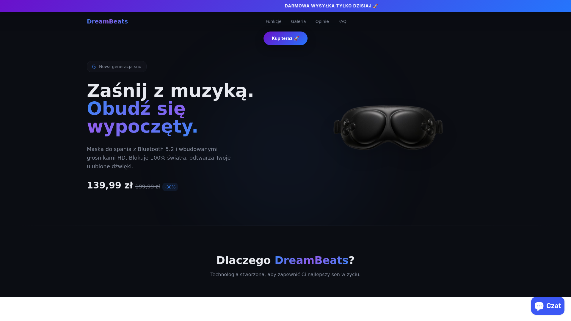 website screenshot of https://dreambeats.com.pl