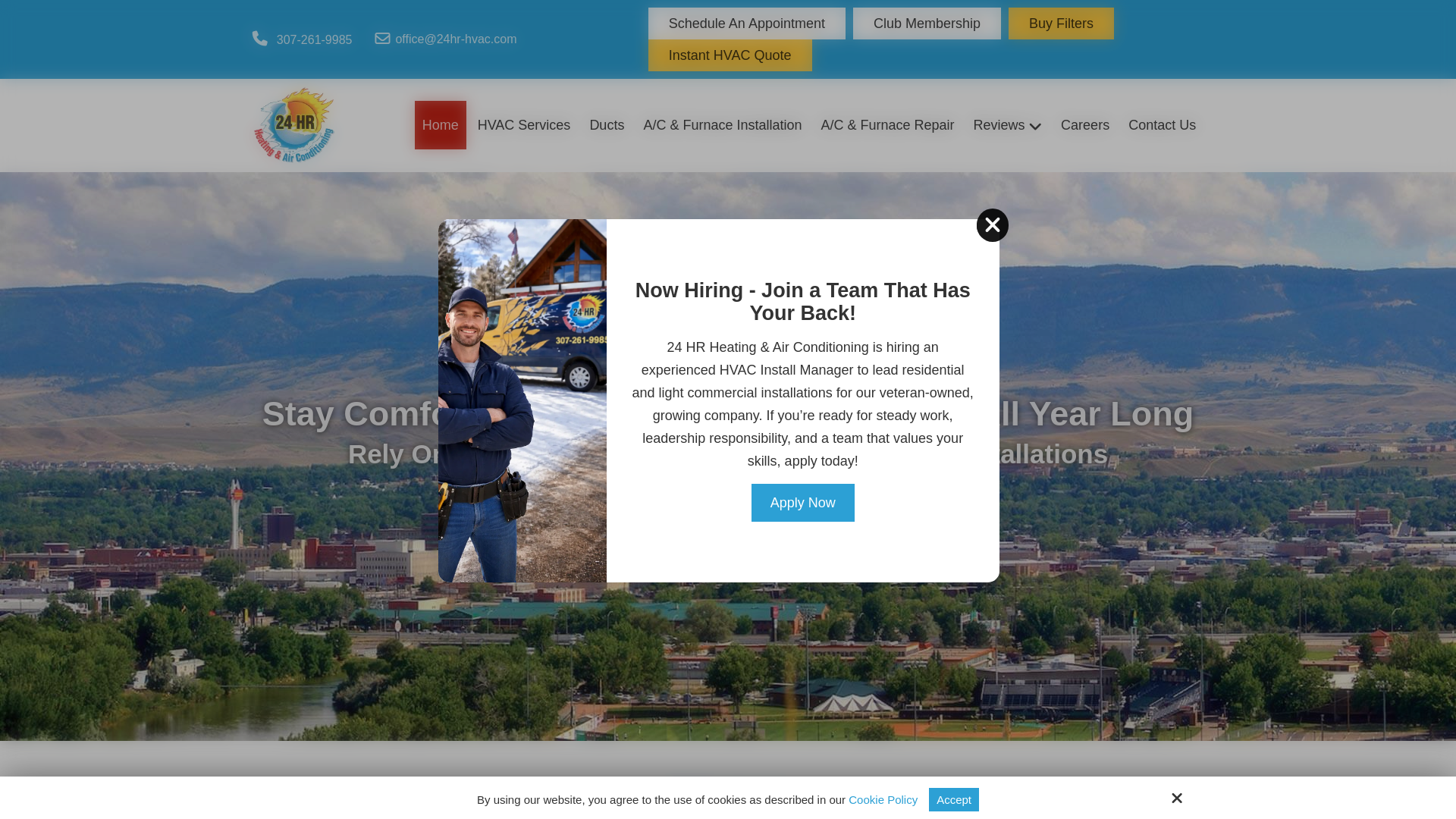 website screenshot of https://24hr-hvac.net/