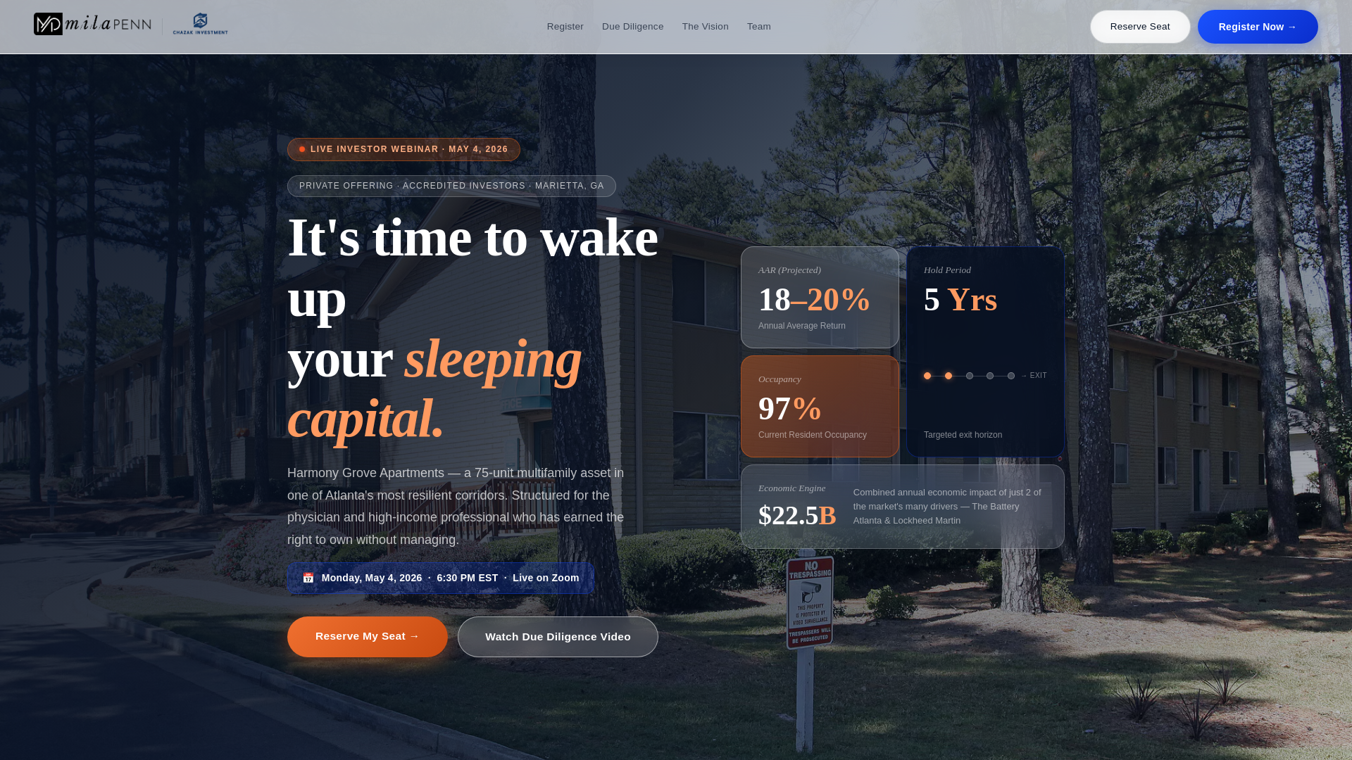 website screenshot of https://milapennchazak.com/