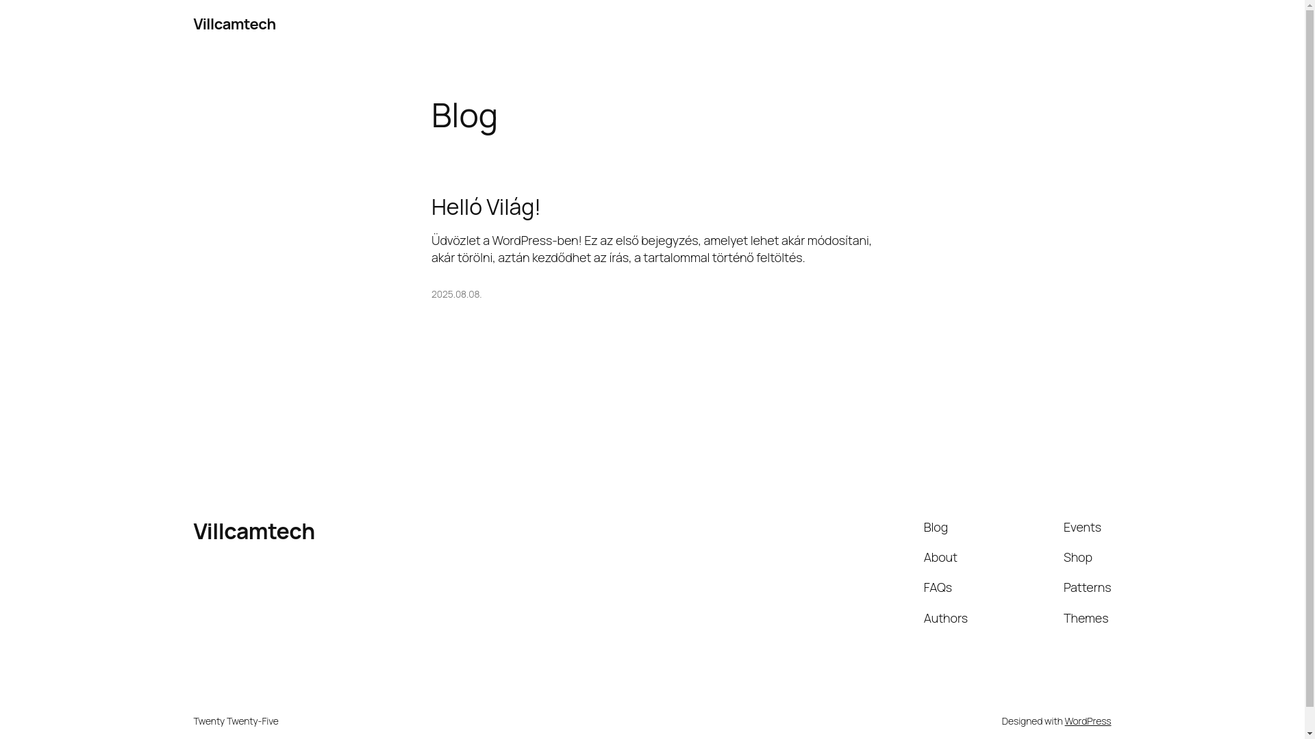 website screenshot of https://villcamtech.hu/