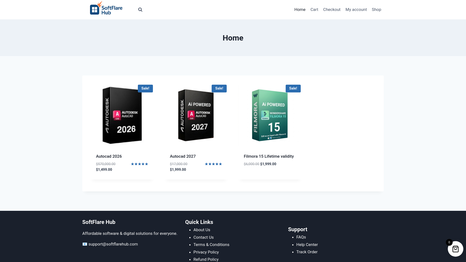 website screenshot of https://softflarehub.com/