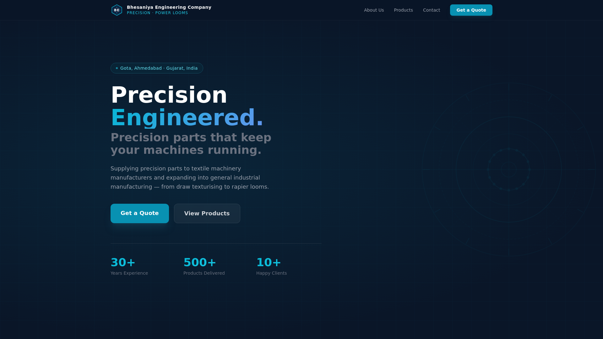 website screenshot of https://bhesaniyaeng.com/