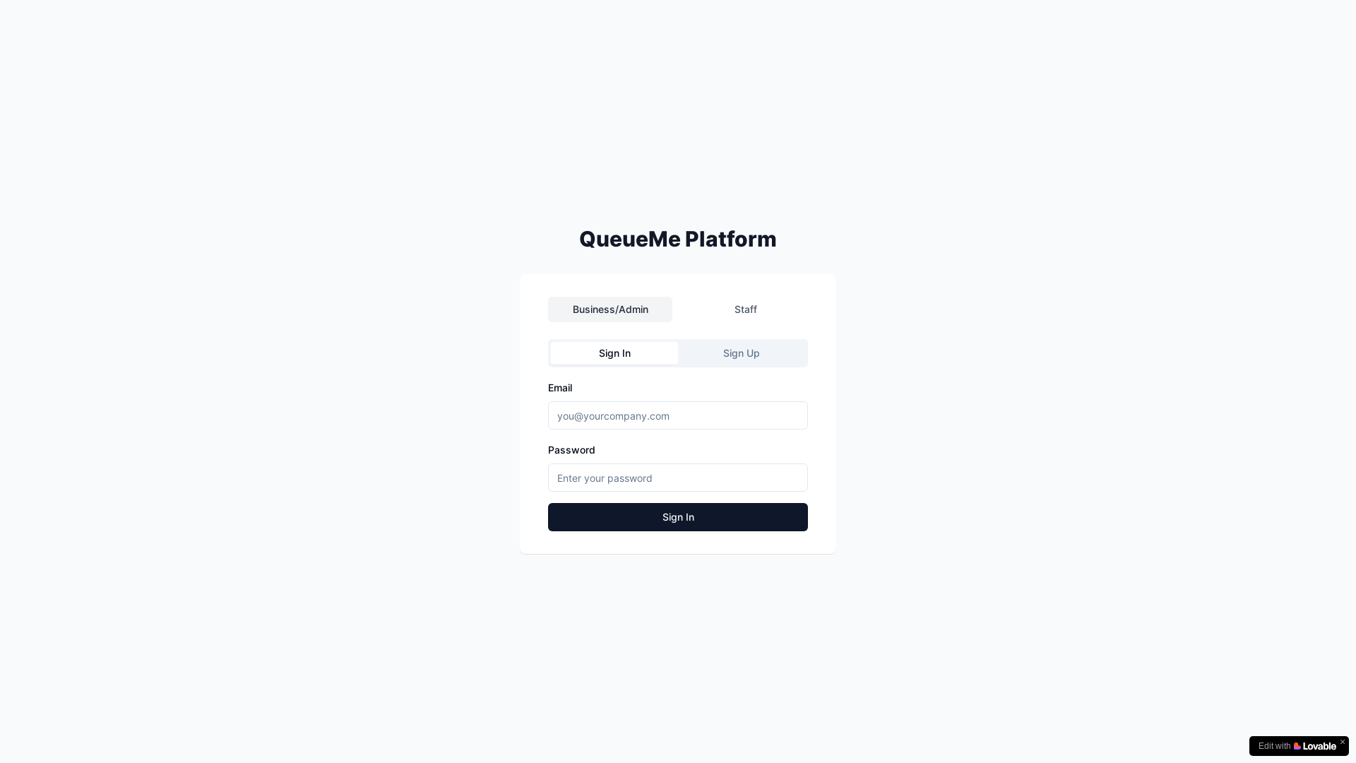 website screenshot of https://queueme.se/