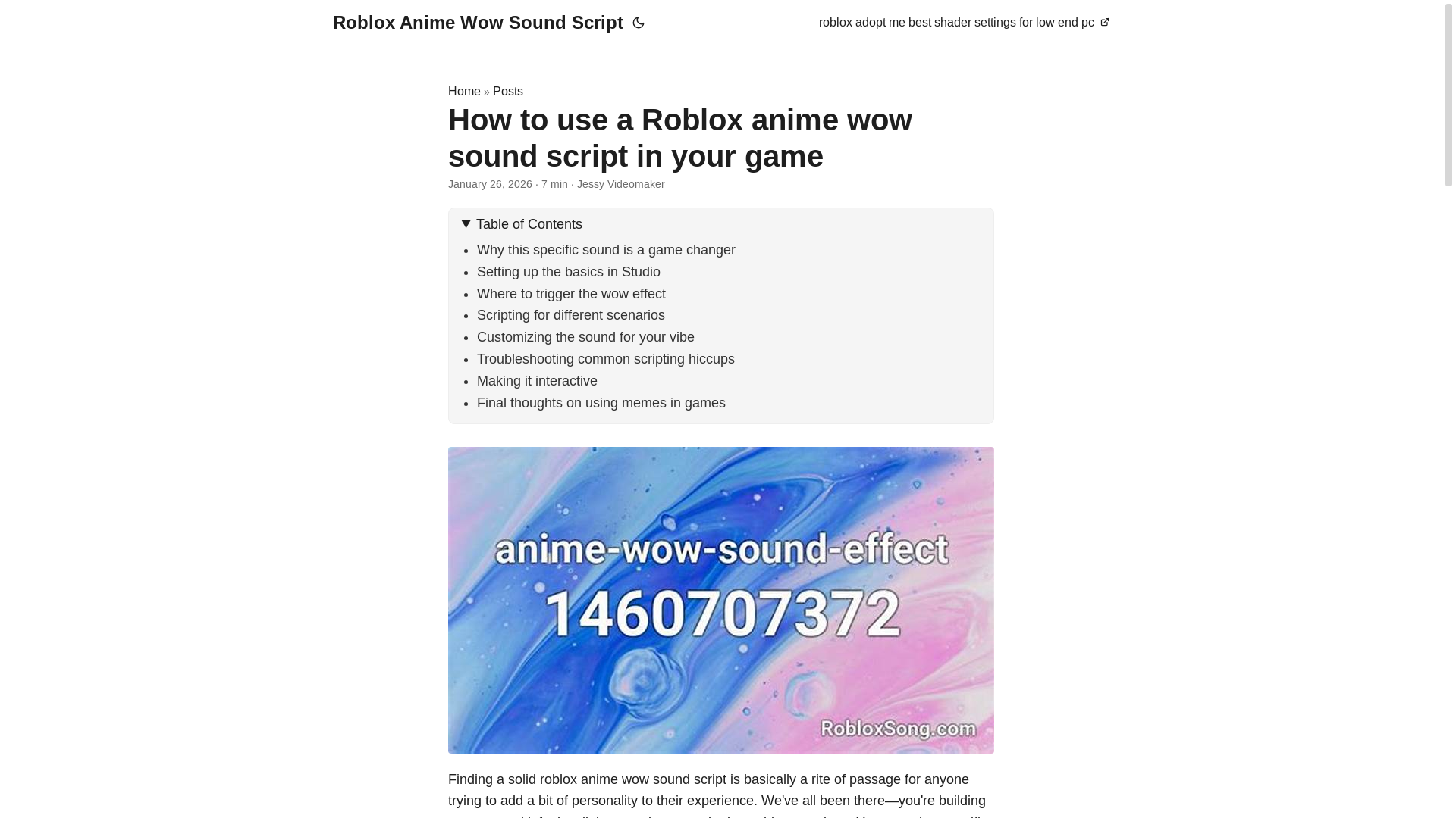 website screenshot of https://roblox-anime-wow-sound-script.pages.dev/
