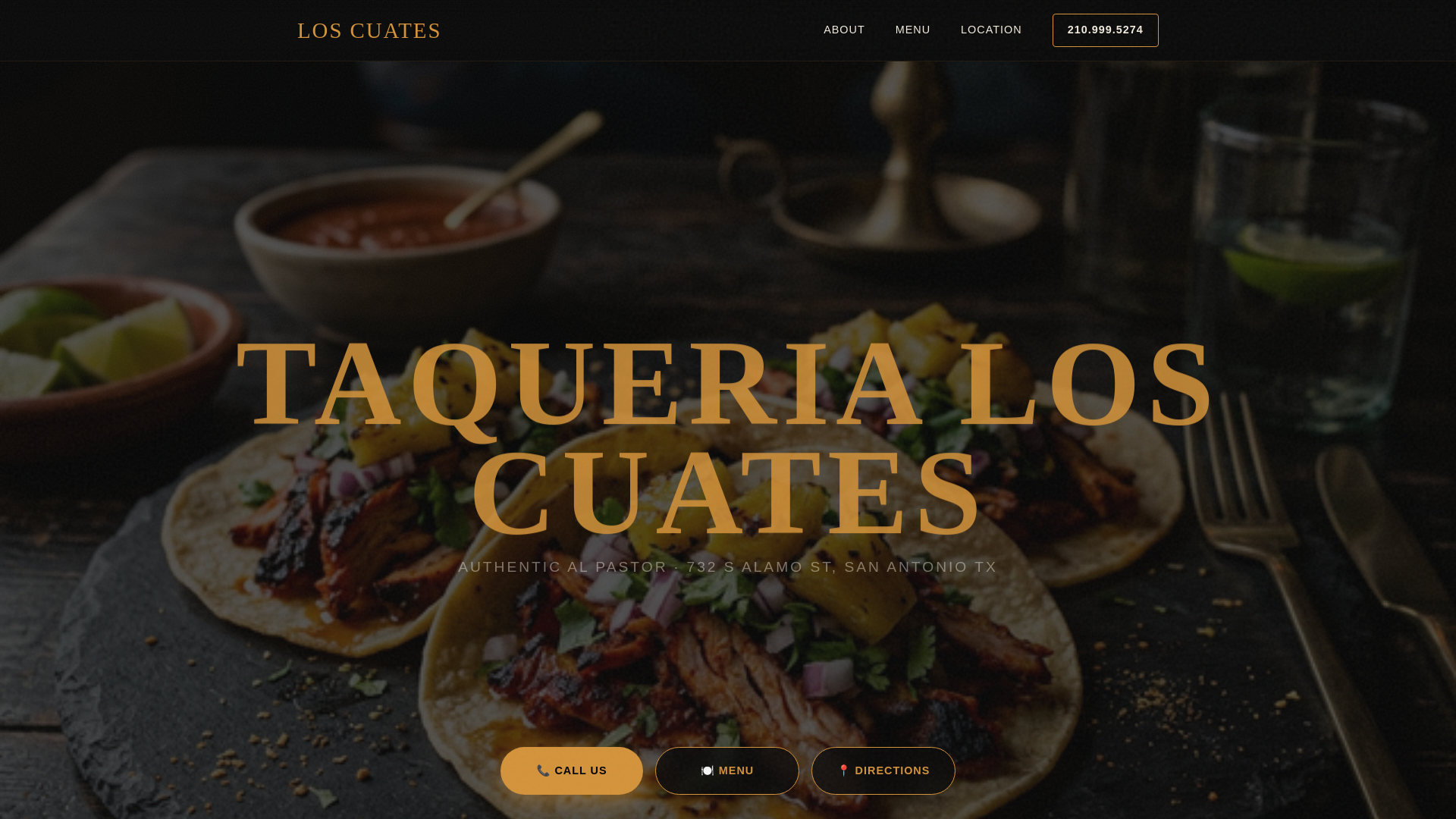 website screenshot of https://taquerialoscuates.pages.dev/