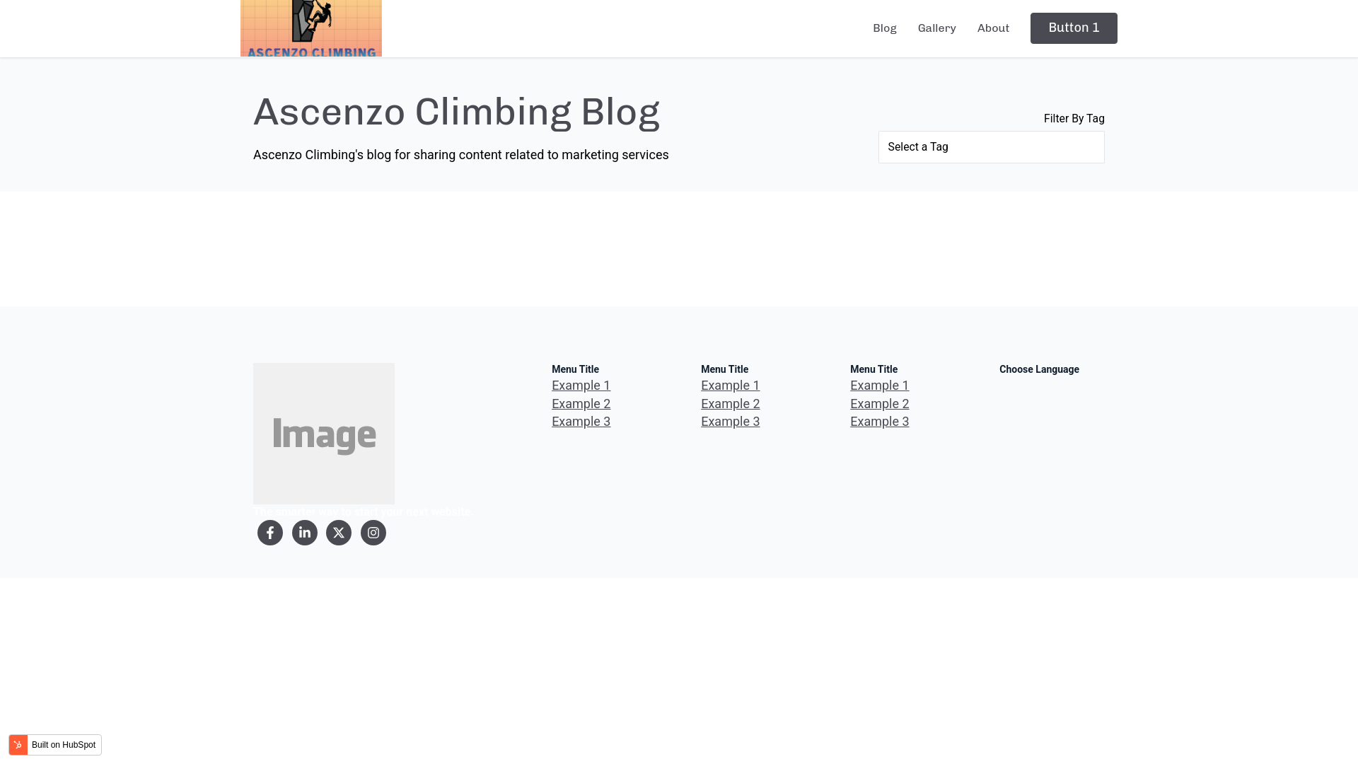 website screenshot of https://ascenzoclimbing.com/