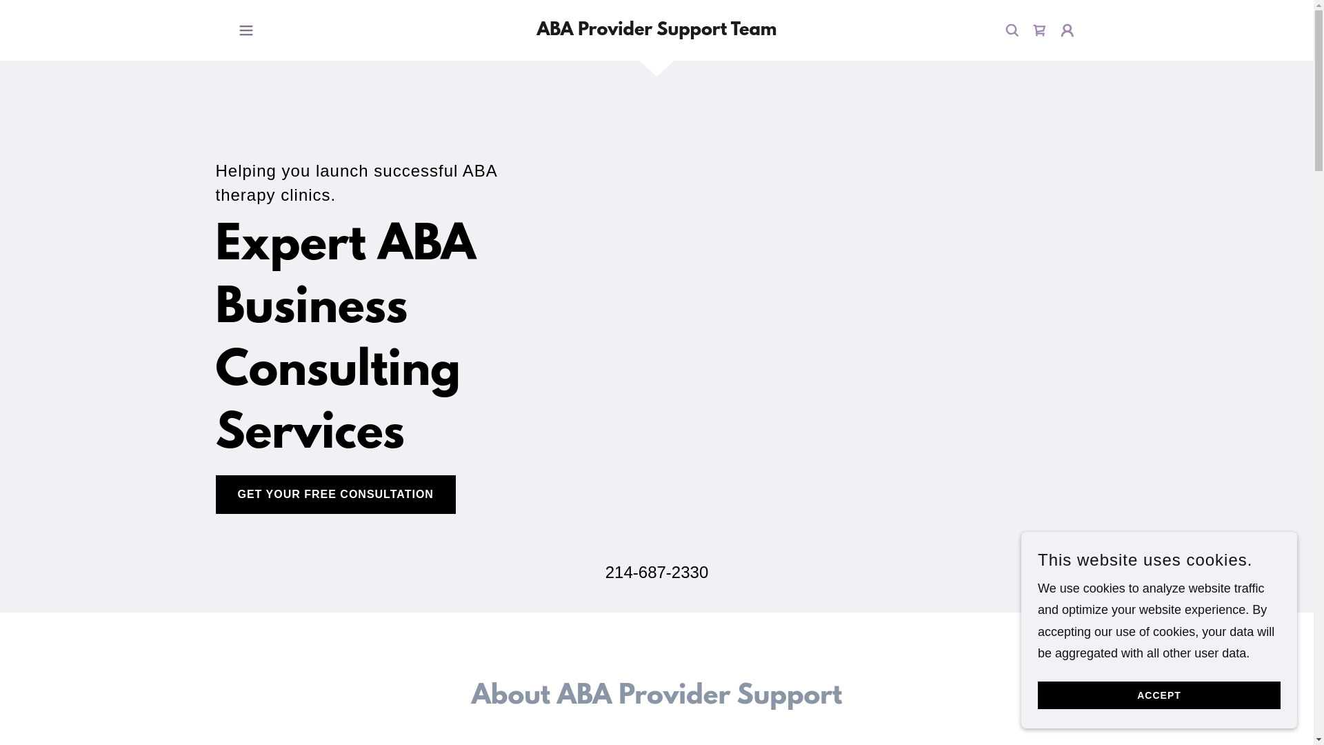 website screenshot of https://abaproviderssupport.org/
