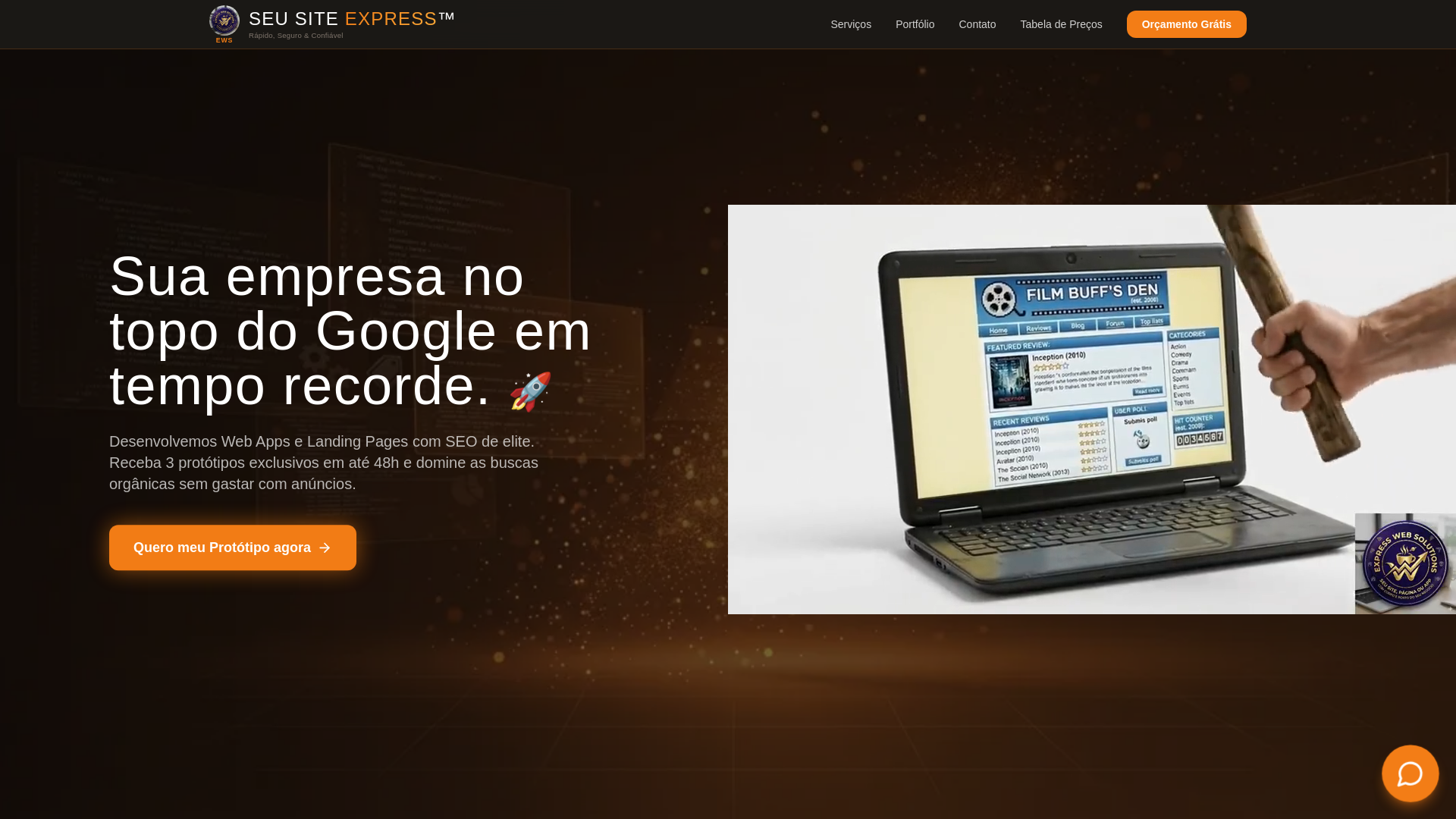 website screenshot of https://meusiteexpress.online/