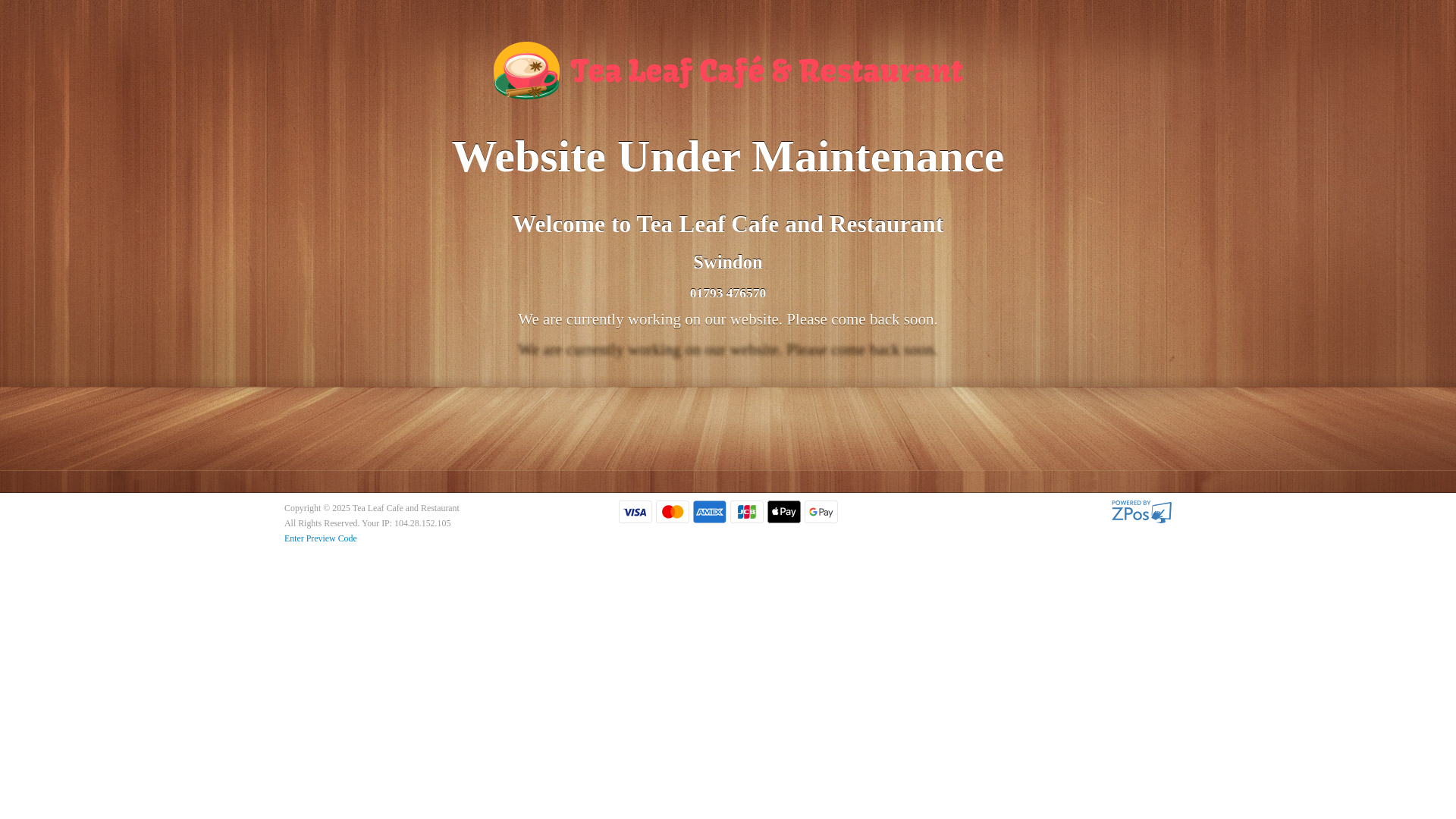 website screenshot of https://tealeafcafeandrestaurant.co.uk/