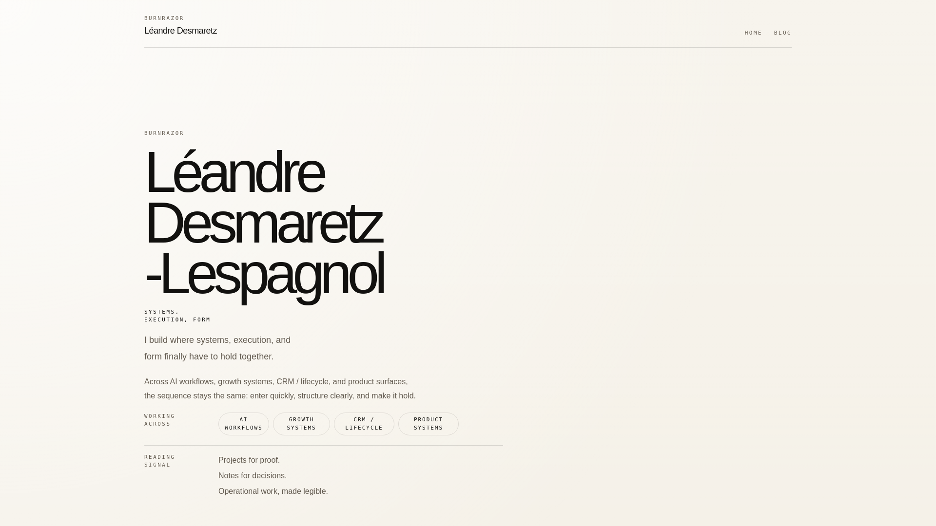 website screenshot of https://leandre-desmaretz-lespagnol.com/