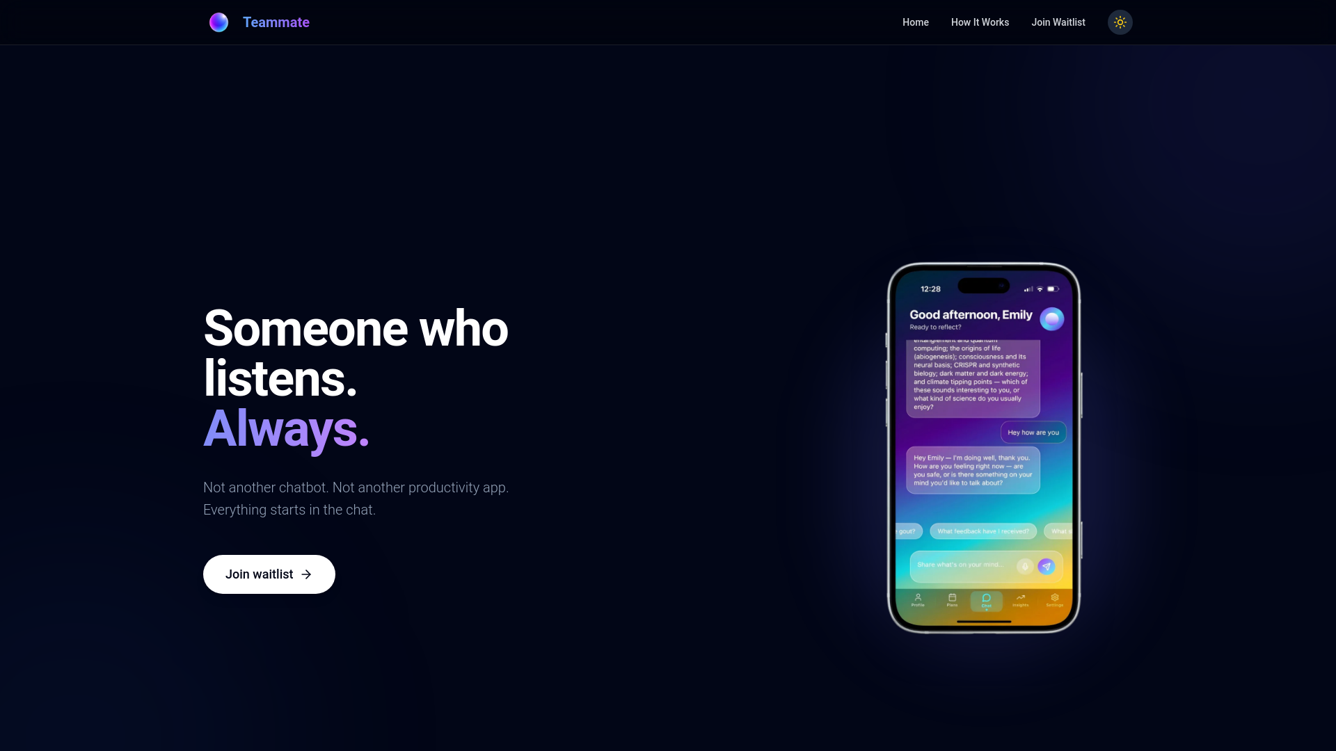 website screenshot of https://teammateapp.site