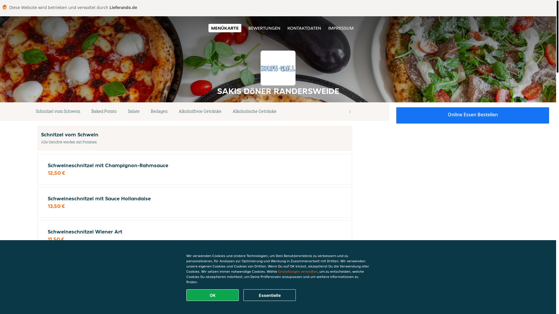 website screenshot of https://sakisdoner-hamburg.de/
