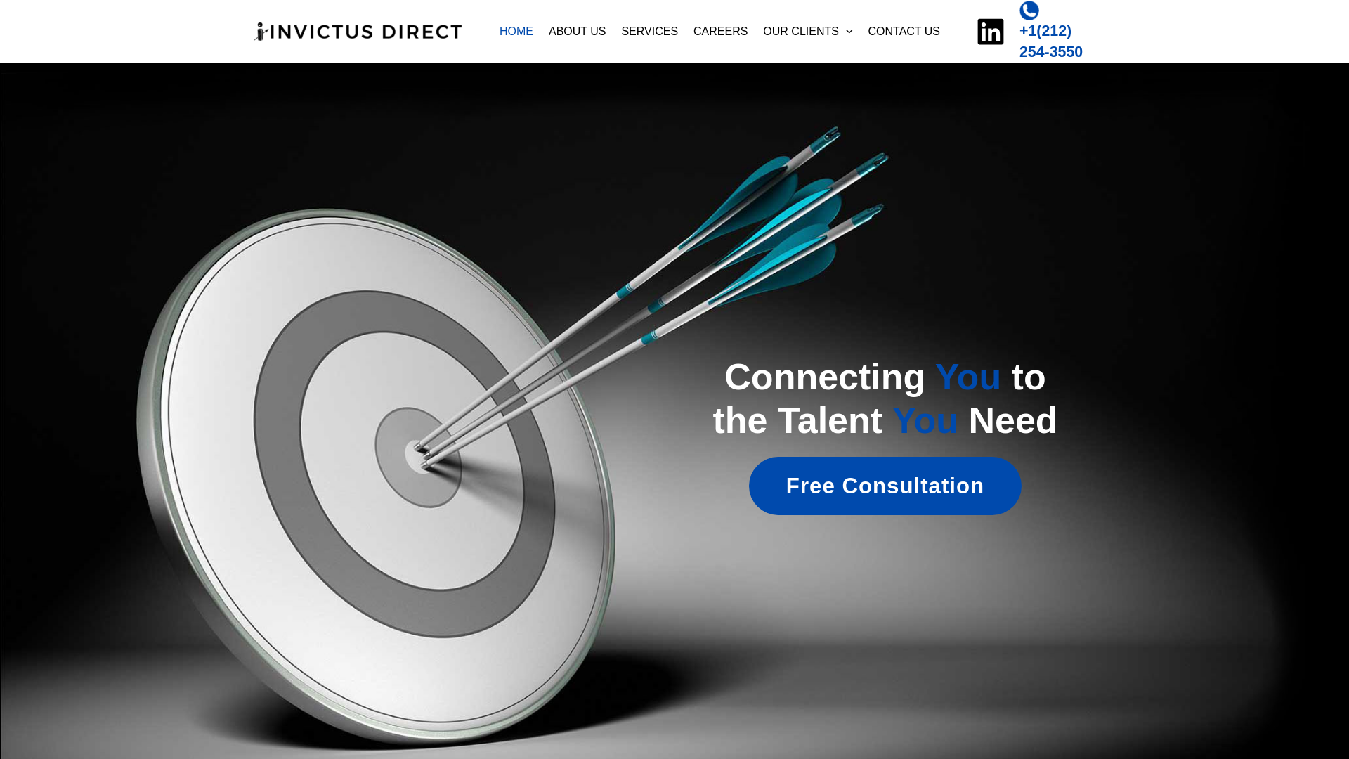 website screenshot of https://invictusrecruitment.boutique/