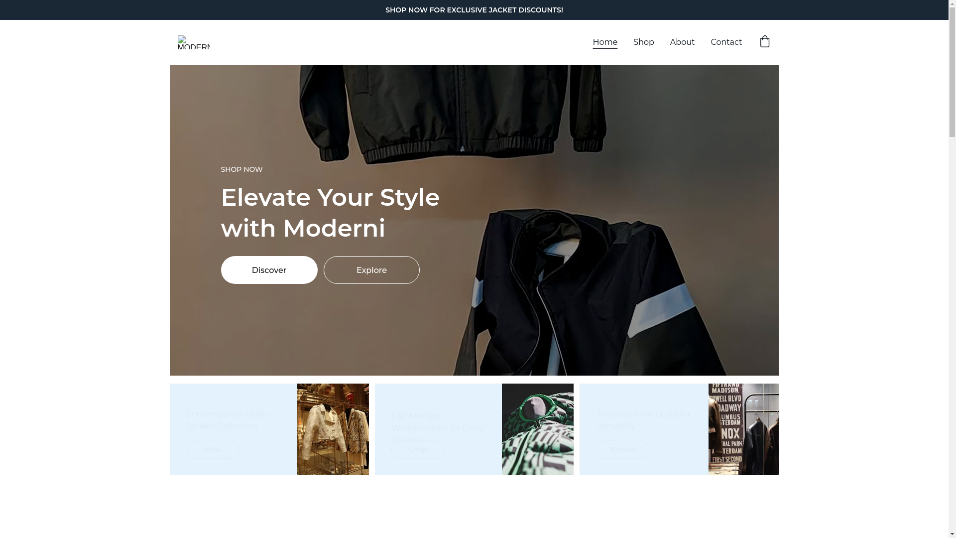 website screenshot of https://modernis.shop/