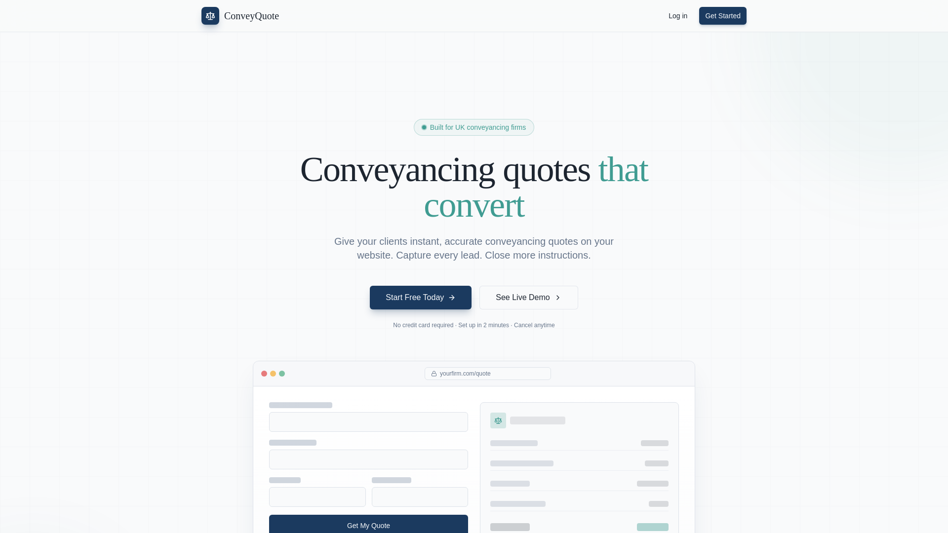 website screenshot of https://conveyquote.pages.dev/