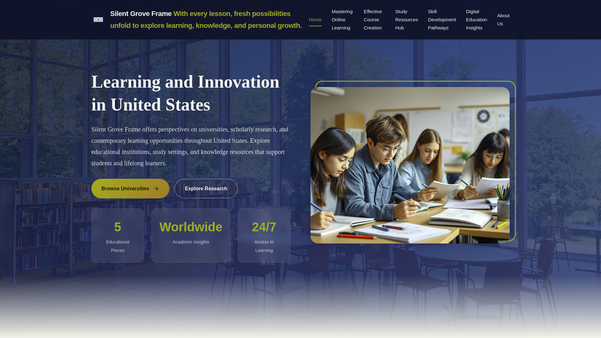 website screenshot of https://silentgroveframe.club/