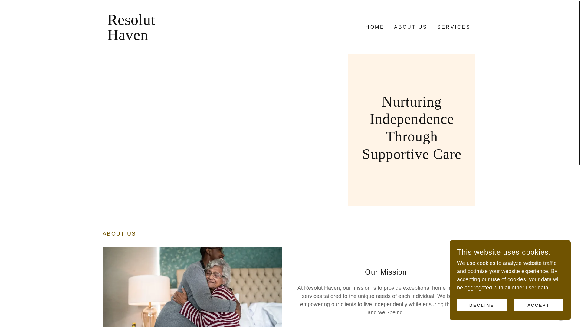 website screenshot of https://resoluthaven.co.uk/