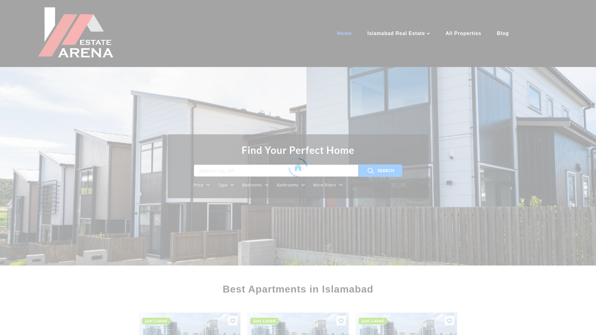 website screenshot of https://estatearenaa.com