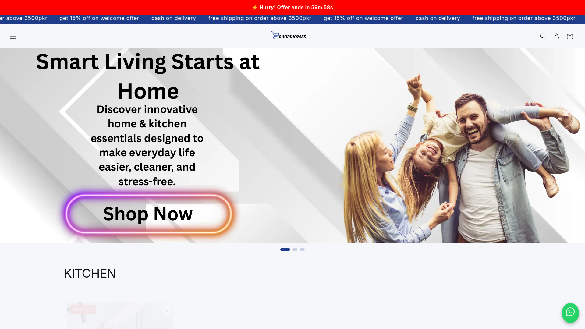 website screenshot of https://shopihomes.com