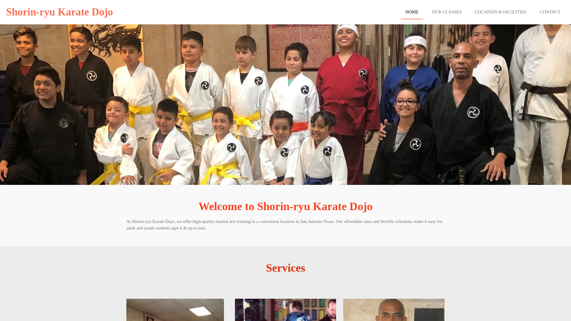 website screenshot of https://shorin-ryu-karate-dojo.com/