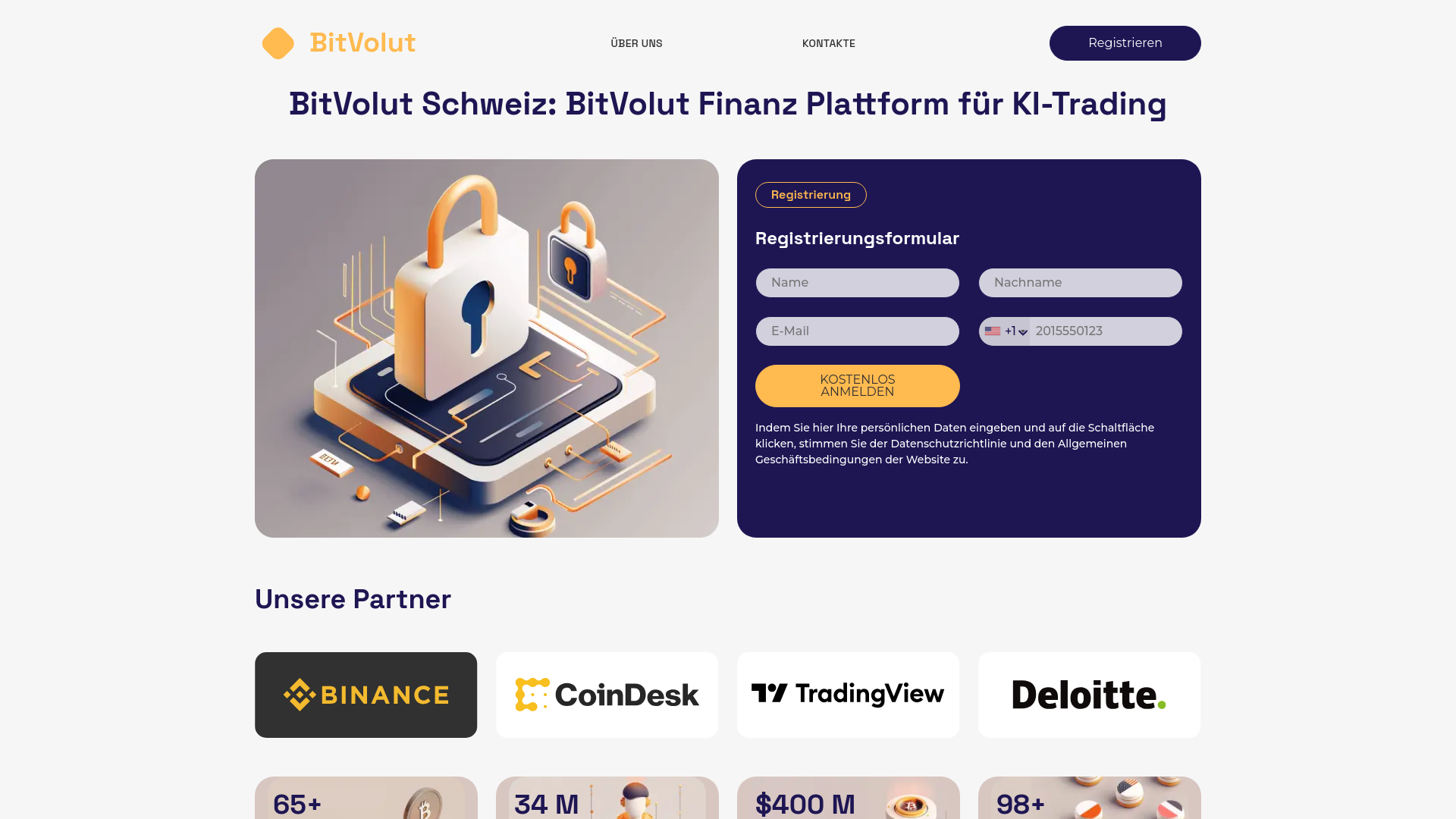 website screenshot of https://bitvolut.cloud/
