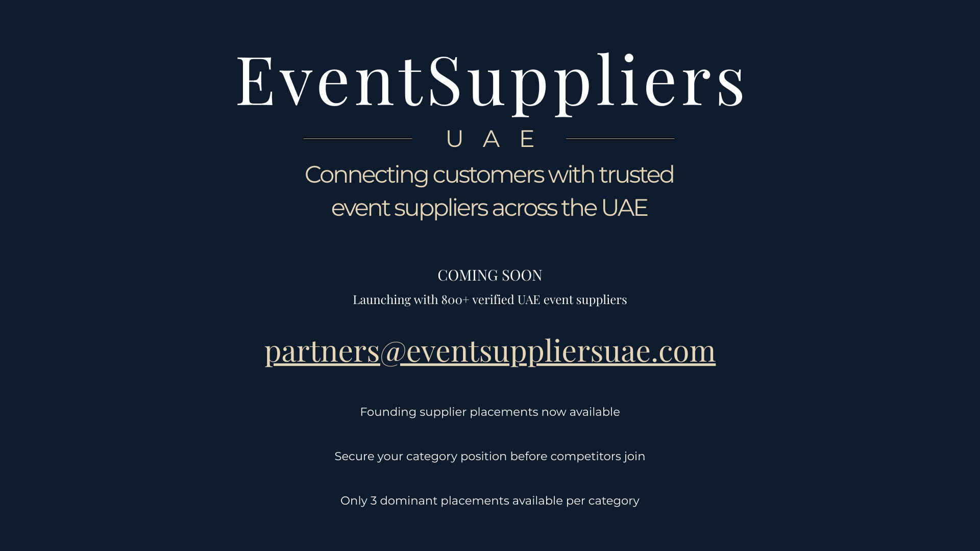 website screenshot of https://eventsuppliersuae.com/