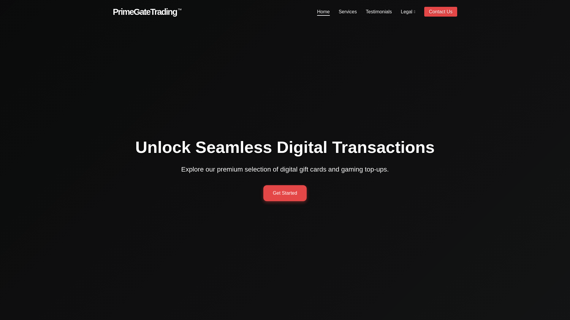 website screenshot of https://primegatetrading-llc.com