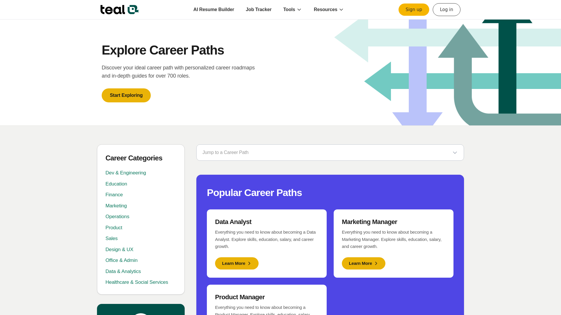 website screenshot of https://career-paths.pages.dev/