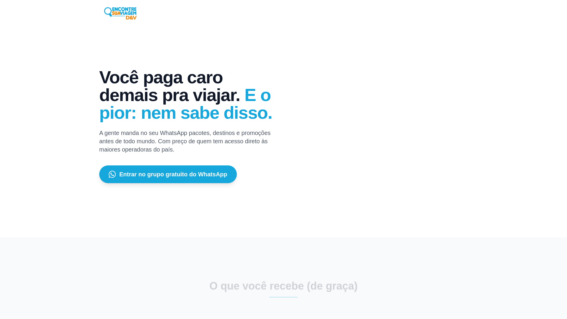 website screenshot of https://encontresuaviagemdev.com.br