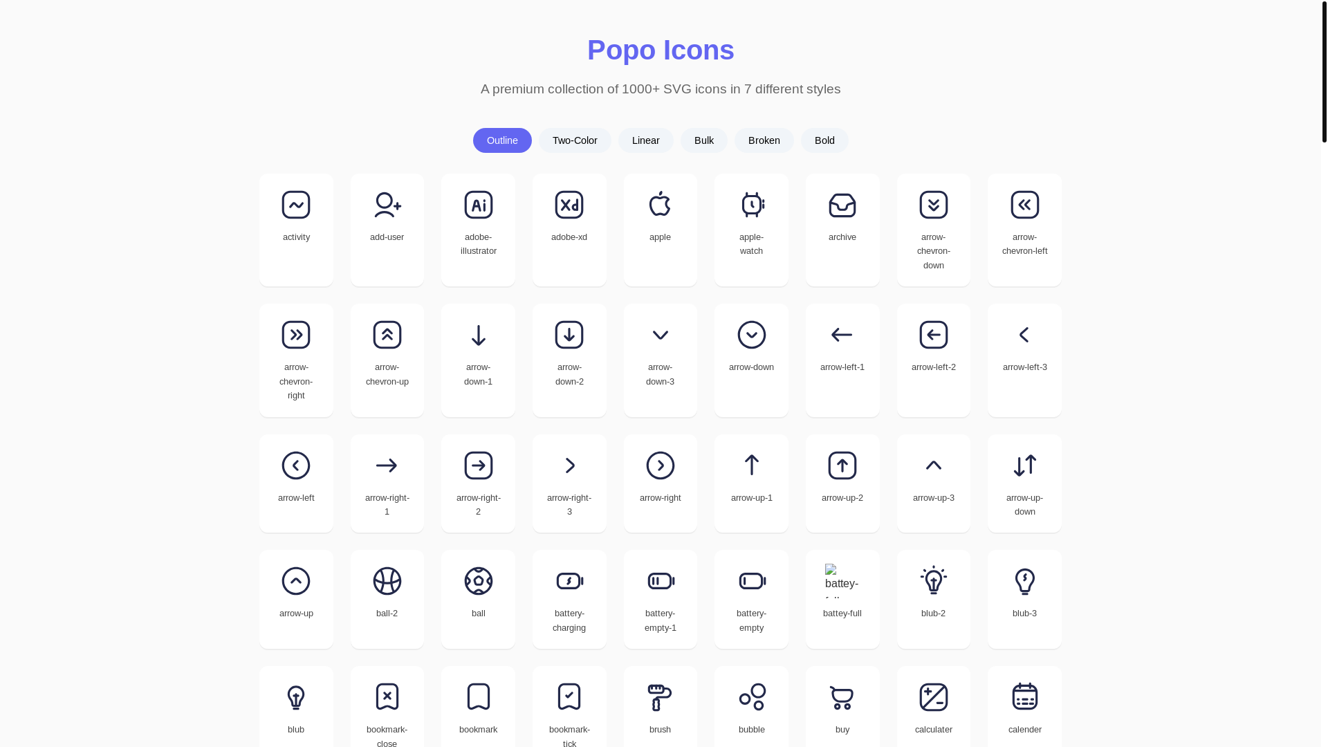 website screenshot of https://popo-icon.art/