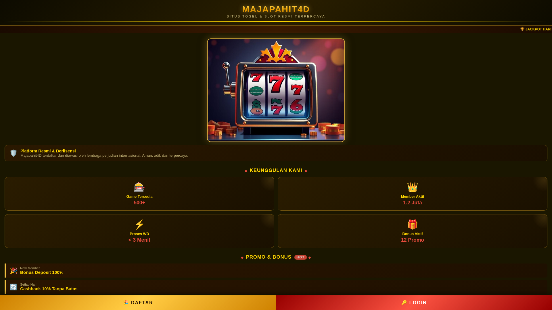 website screenshot of https://majapahit4d-login.pages.dev/