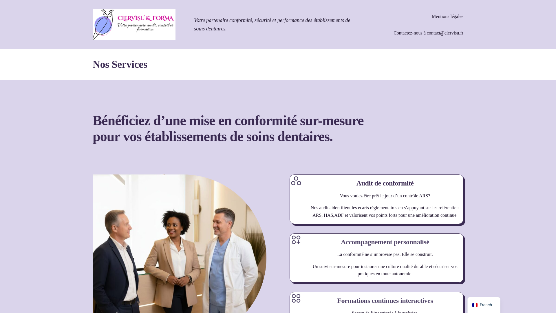 website screenshot of https://clervisu.fr/