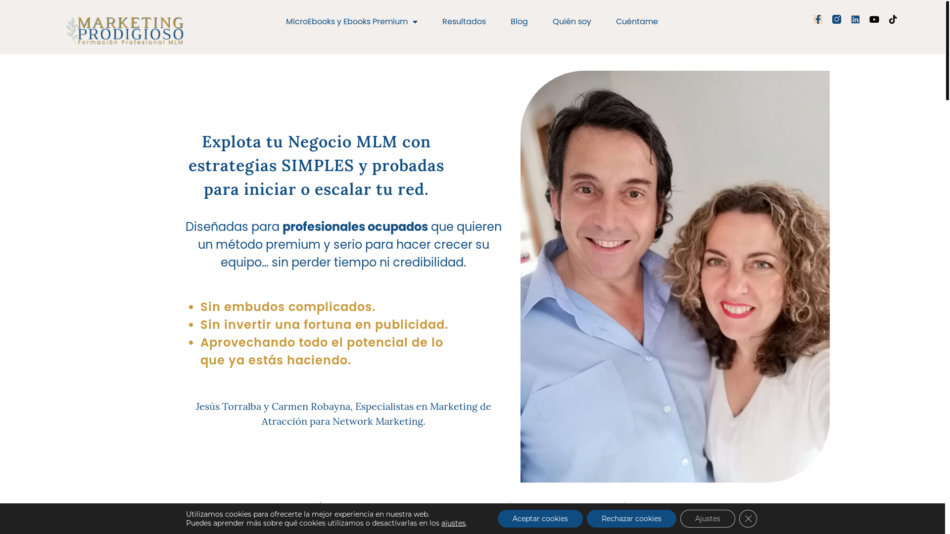 website screenshot of https://marketingprodigioso.com/