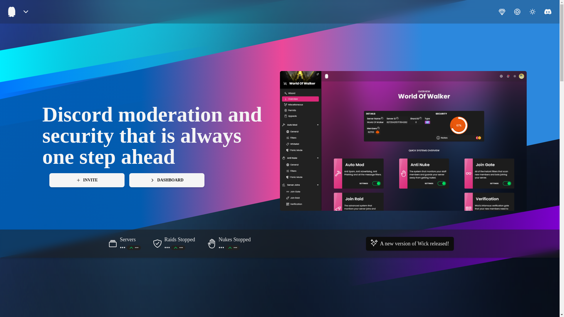 website screenshot of https://wickbot.com/