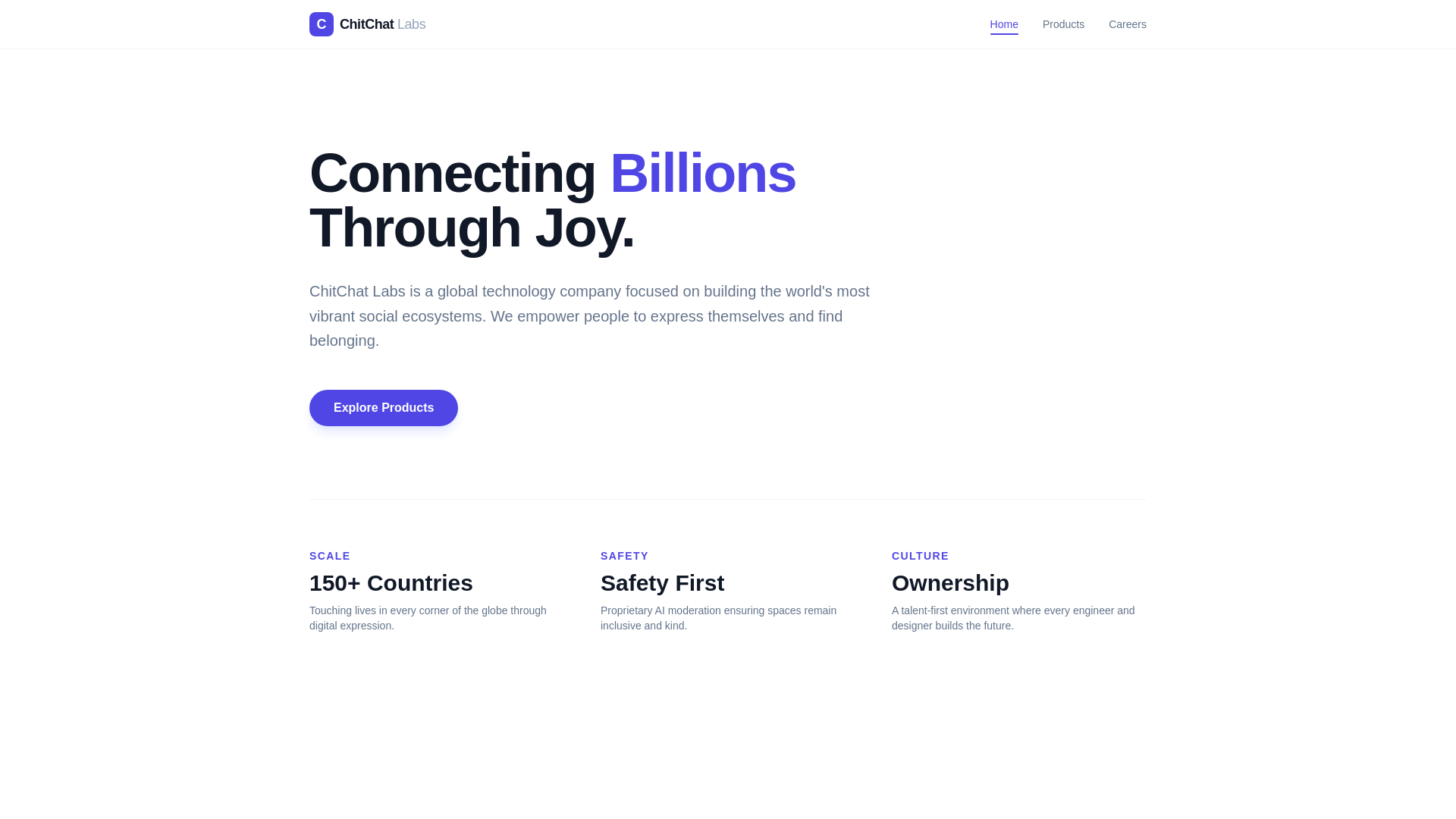 website screenshot of https://chitchatlabs.ca/