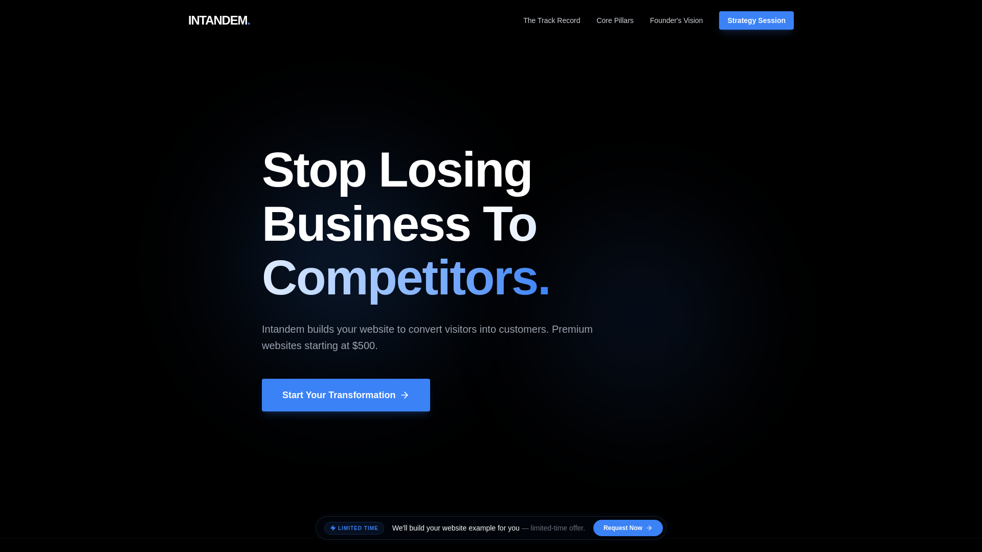 website screenshot of https://getintandem.io