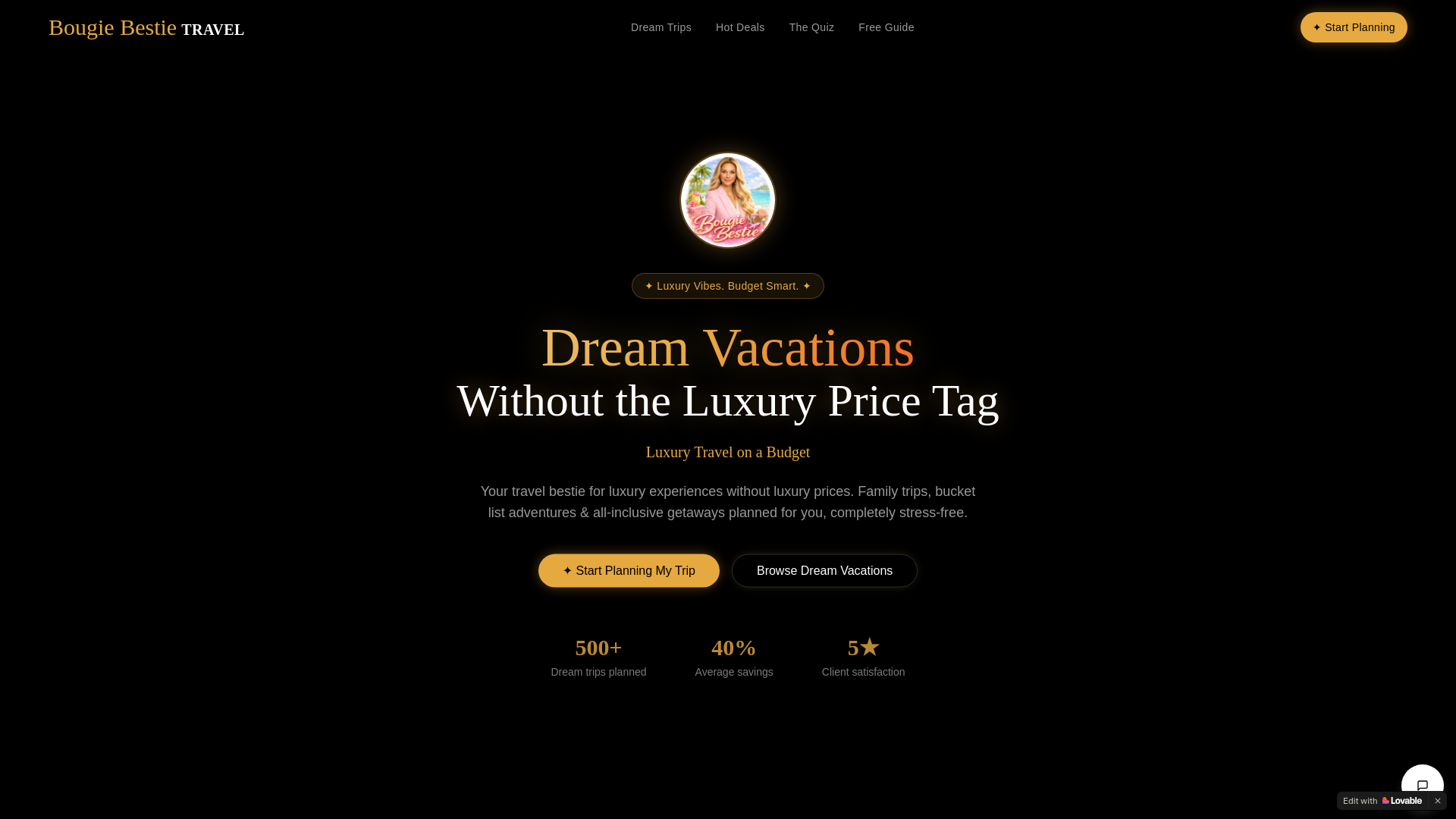 website screenshot of https://bougietravelhq.com