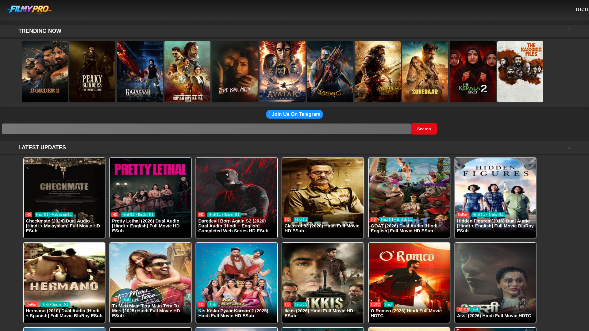 website screenshot of https://filmypro.fit/