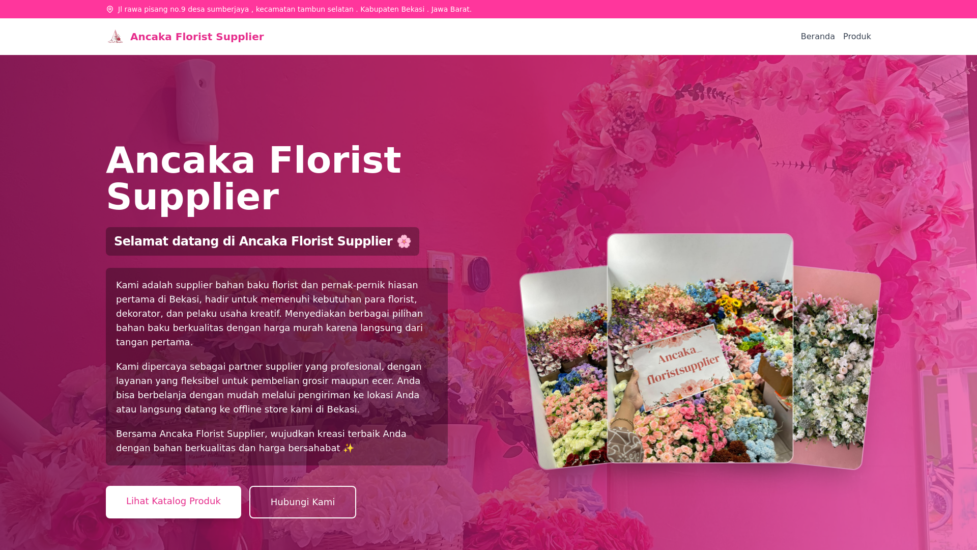 website screenshot of https://ancakafloristsupplier.site