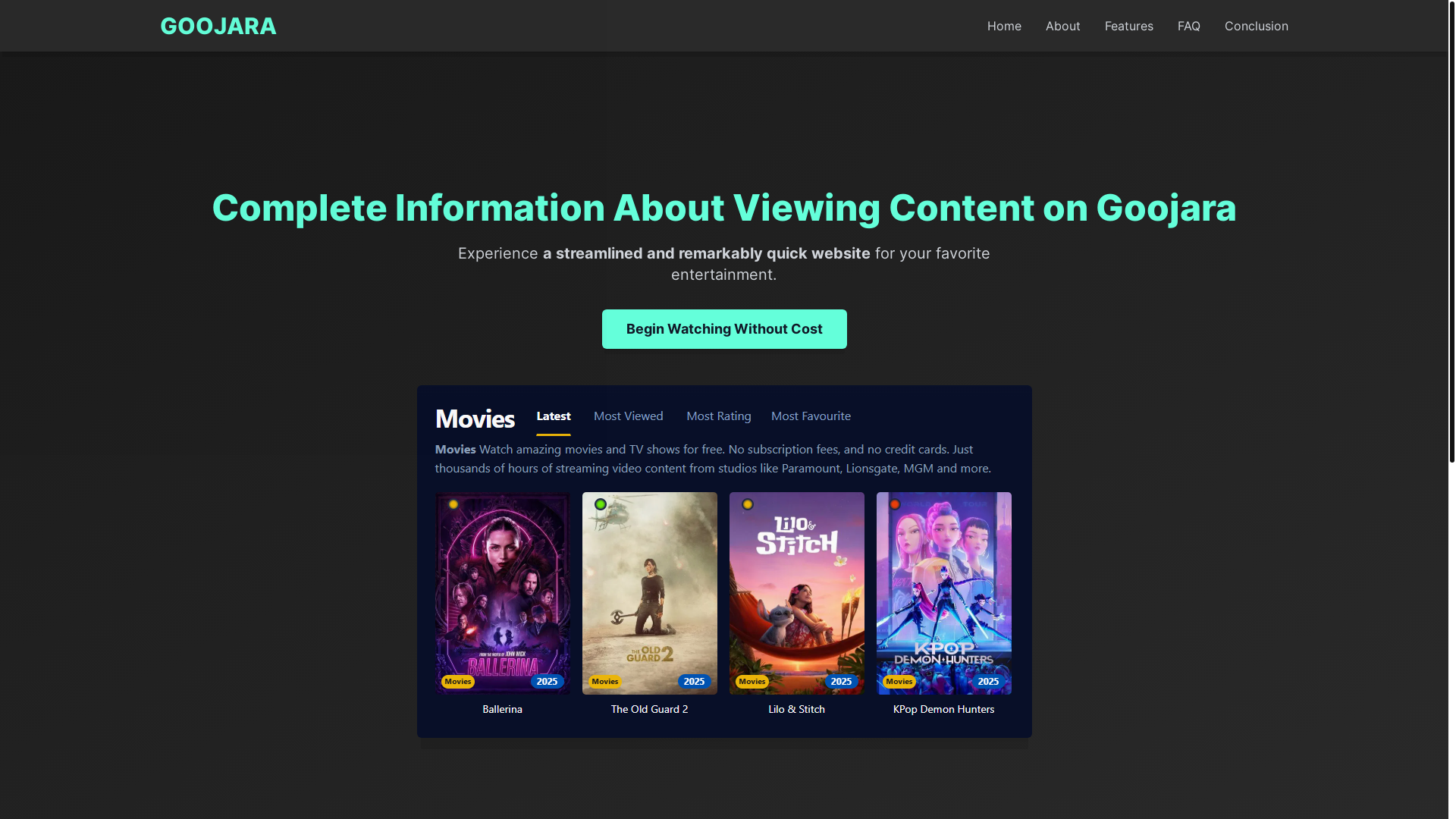 website screenshot of https://goojara-p1zd.pages.dev/