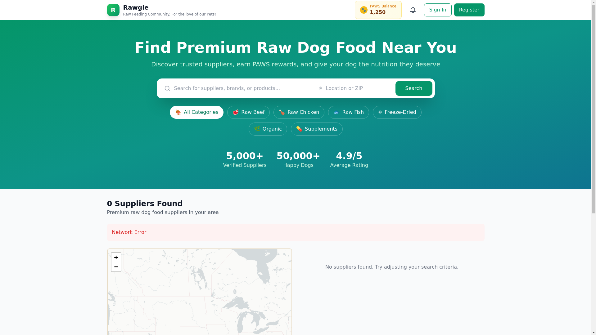 website screenshot of https://rawhunt-frontend.pages.dev/