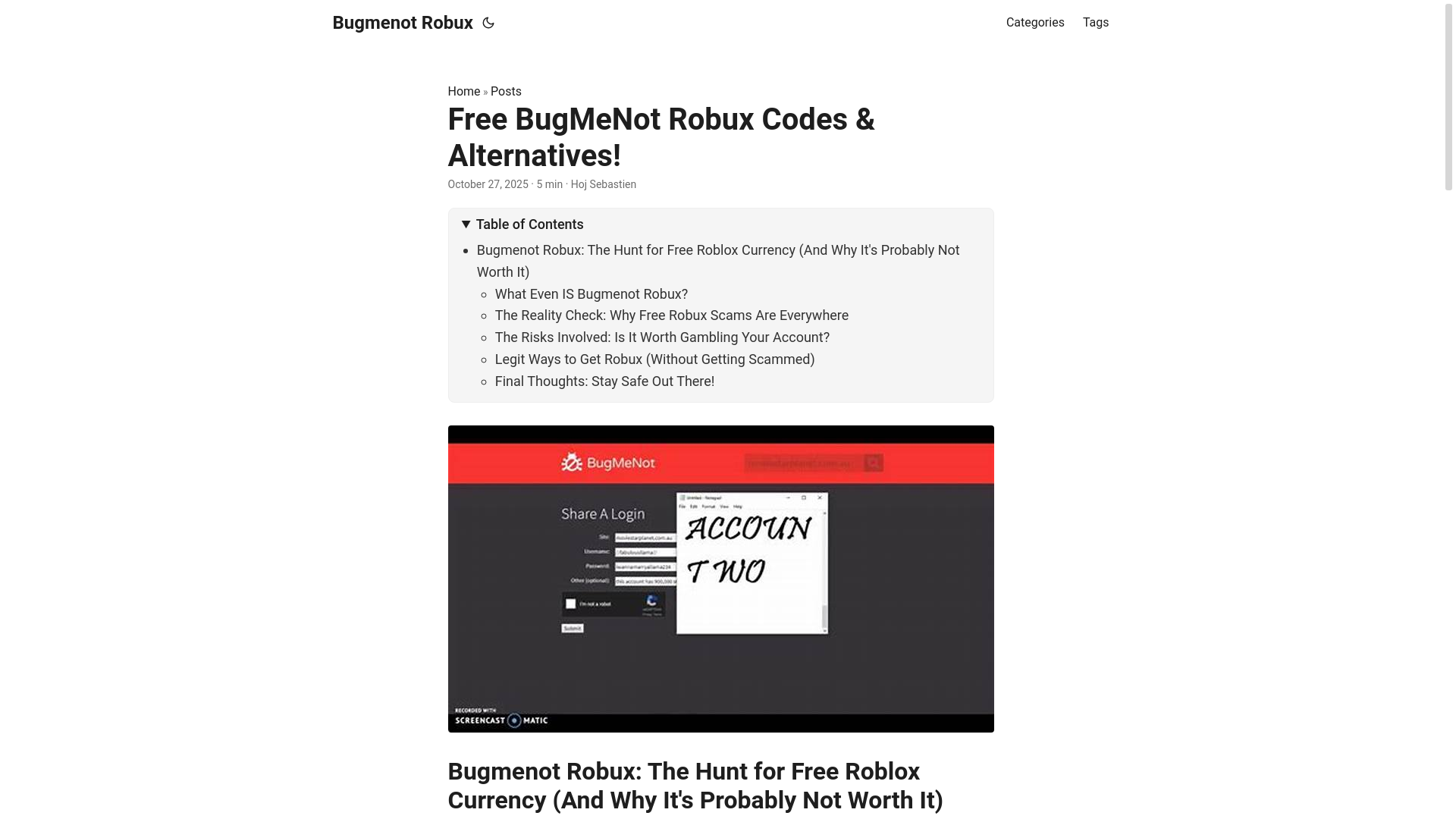 website screenshot of https://bugmenot-robux.pages.dev/