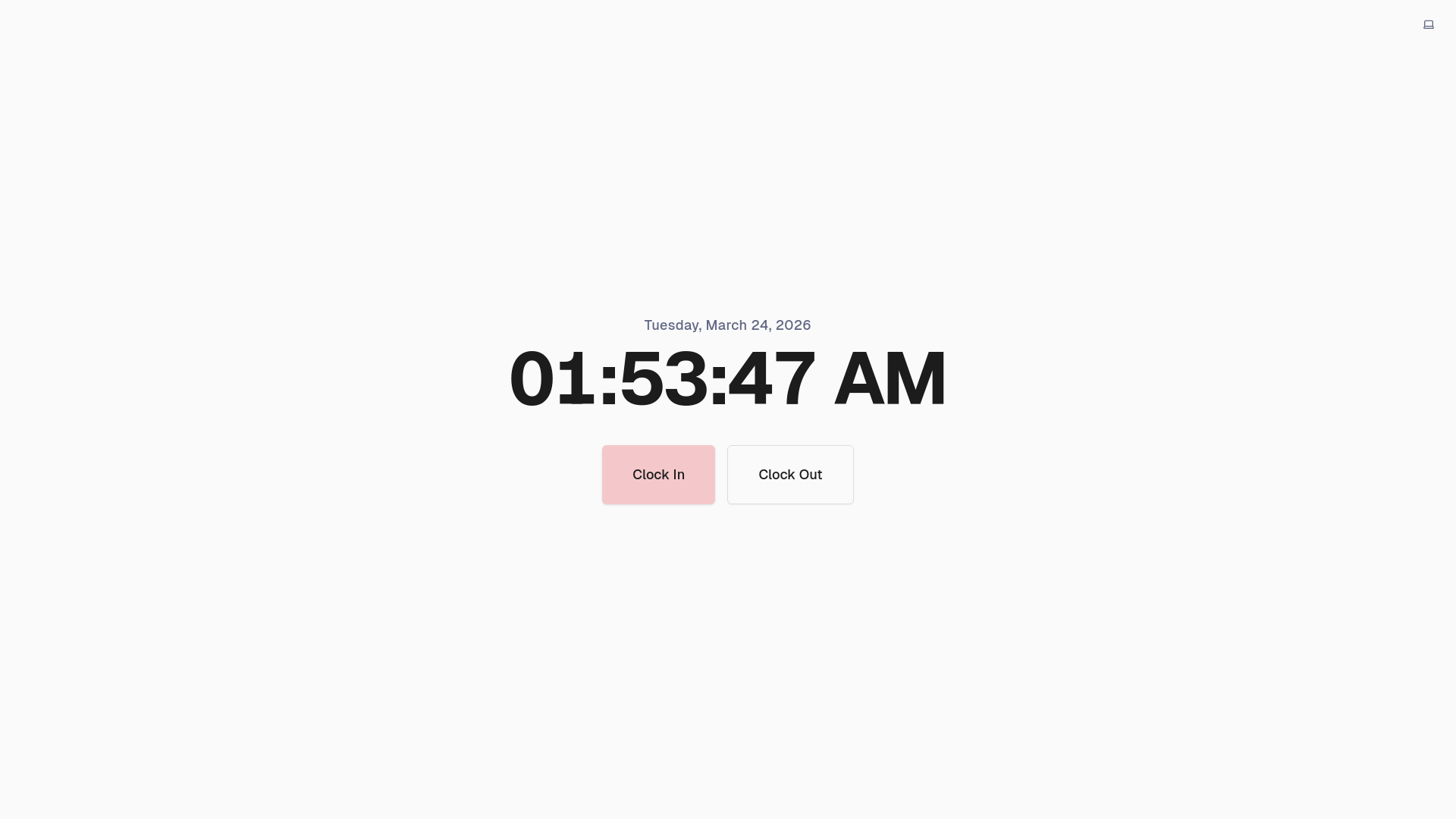 website screenshot of https://blankspace-timekeeping.space/