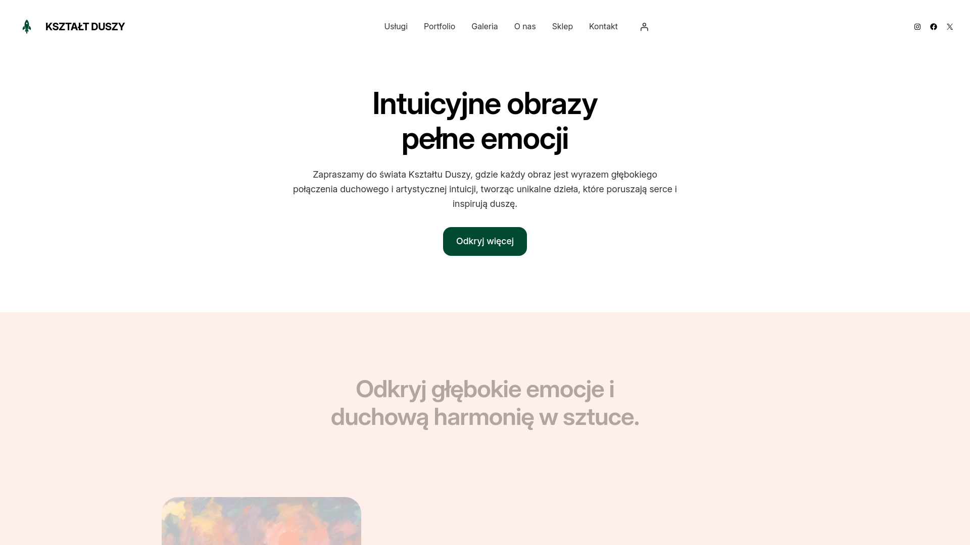 website screenshot of https://ksztaltduszy.com.pl