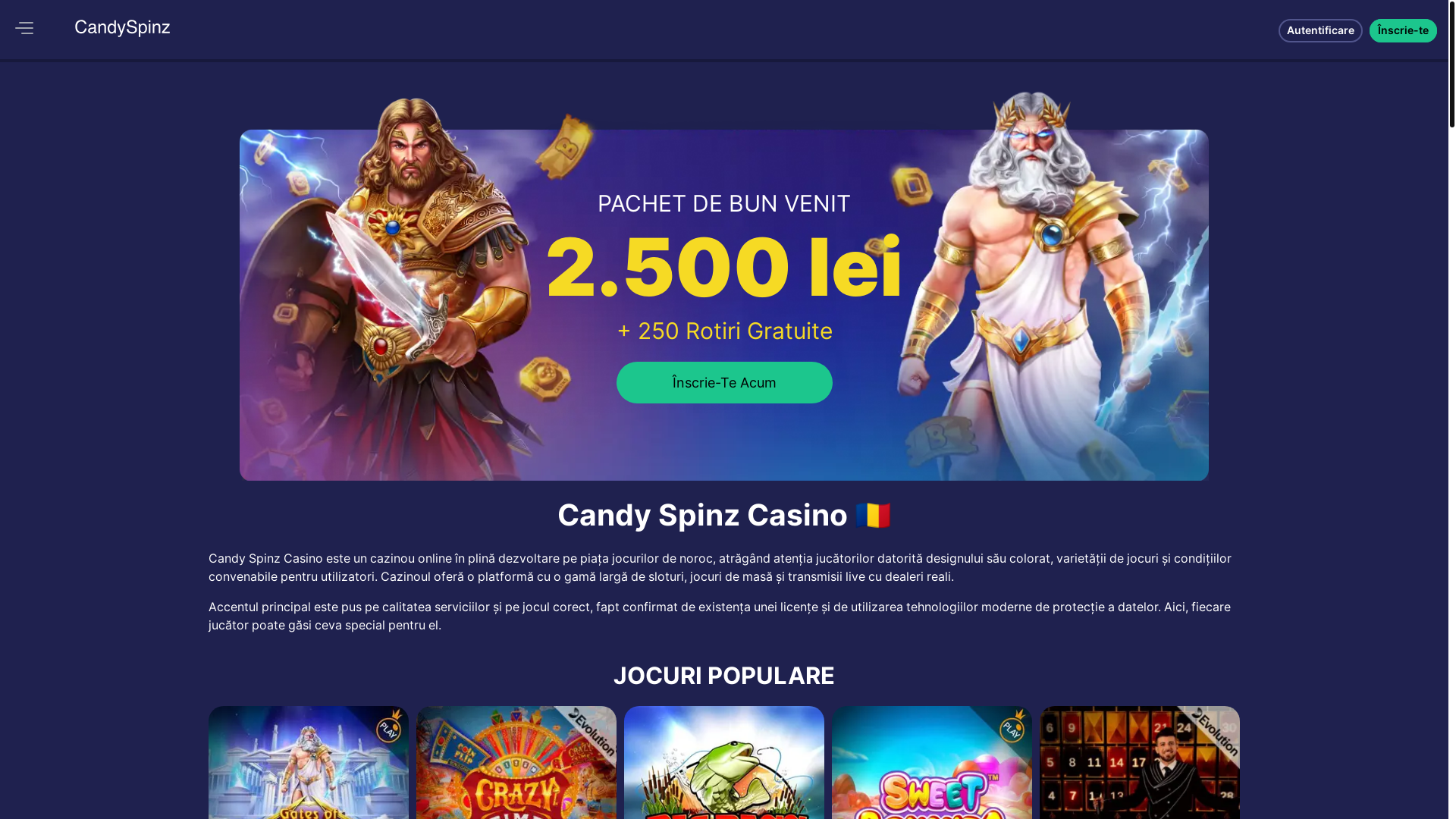 website screenshot of https://candyspinz-ro.pages.dev/