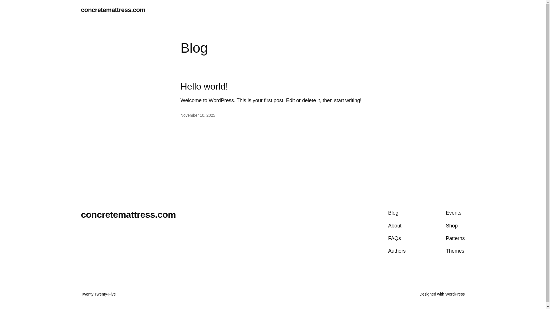 website screenshot of https://concretemattress.com/